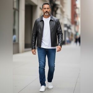 Black Leather Jacket from Golden Bear